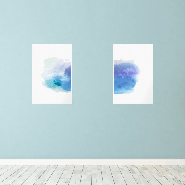 Print Set Minimalist Abstract Watercolour Cloud (Wood Floor)