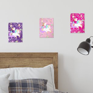 Print Set  Pink & White Stripe Unicorn 