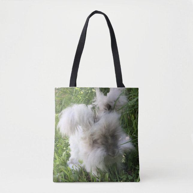 Print Tote Bag - English Angora Rabbit "Bradley" (Front)