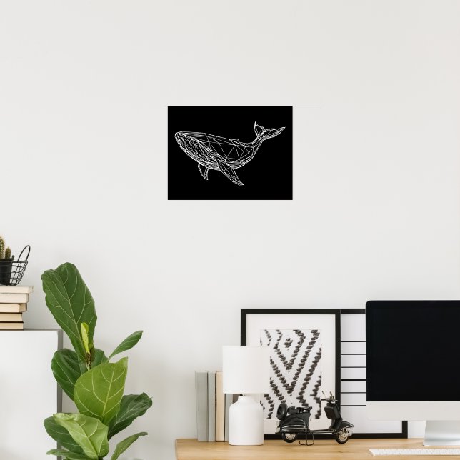 Print, Value Poster Paper Modern Geometric Whale (Home Office)