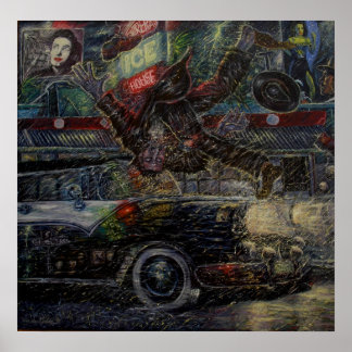 print-Vato Getting Hit By Car c'07 Adan Hernandez Poster