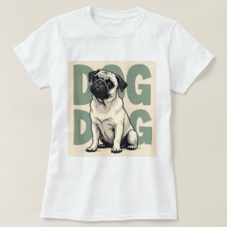 Print with pug T-shirt