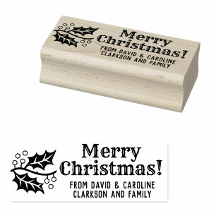Print Your Own Christmas Gift Tag Message Rubber Stamp