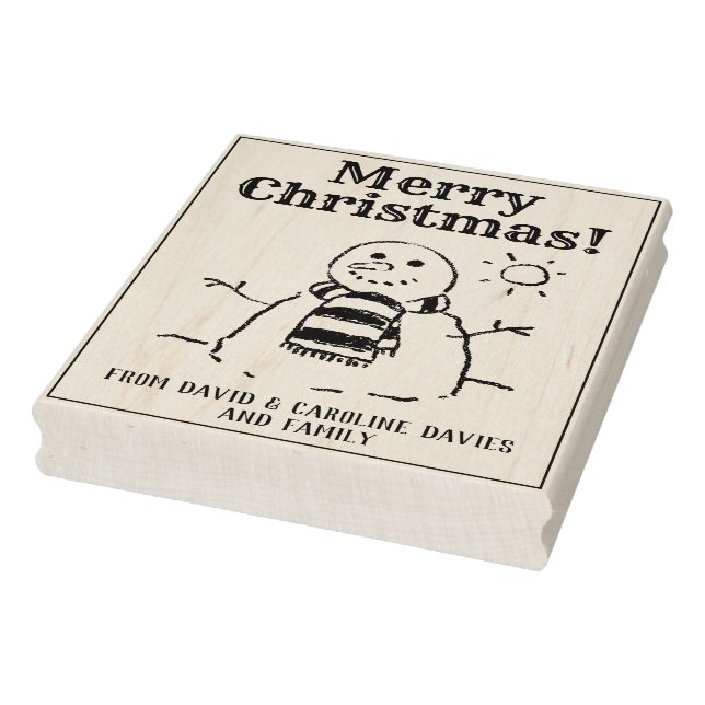 Print Your Own Snowman Christmas Cards Rubber Stamp (Stamp)
