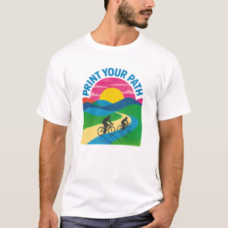 Print Your Path Cyclists Landscape T-Shirt
