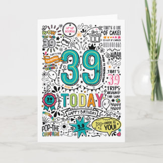 Printable 39th Birthday Card | Instant Download