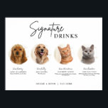 Printable 4 Pets Signature Drinks Wedding Bar Sign<br><div class="desc">Include your fur babies in your wedding with this cute editable pet wedding signature drink sign that features a circle frame to feature your pet's picture along with your signature wedding drink and recipe. Printable wedding signs are the perfect way to print your wedding signs at home. Simply download the...</div>