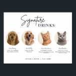 Printable 4 Pets Signature Drinks Wedding Bar Sign<br><div class="desc">Include your fur babies in your wedding with this cute editable pet wedding signature drink sign that features a circle frame to feature your pet's picture along with your signature wedding drink and recipe. Printable wedding signs are the perfect way to print your wedding signs at home. Simply download the...</div>
