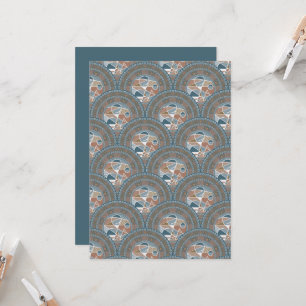 Printable Abstract Accent Mandala Art Deco Scallop Invitation