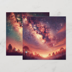 Printable Autumn Galaxy Milky Way Scrapbook Invitation