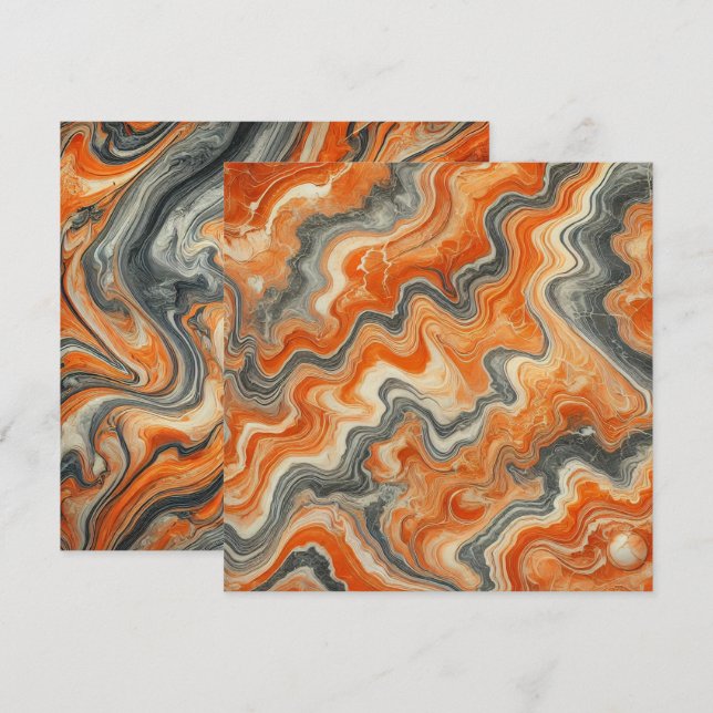 Printable Autumnal Marble Pumpkin Spice Scrapbook Invitation (Front/Back)