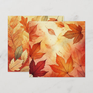 Printable Autumnal Watercolor Leaves Scrapbook Invitation