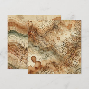 Printable Autumnal Watercolor Wood Grain Scrapbook Invitation