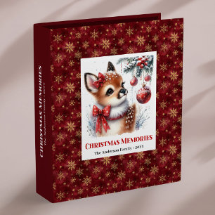 Printable baby fawn christmas scene personalized   binder