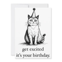Printable Birthday Card, Funny Cat Birthday