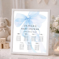 Printable Blue Bow Baby Shower Seating Chart