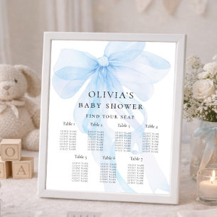Printable Blue Bow Baby Shower Seating Chart