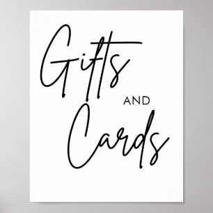 Printable Calligraphy Wedding Cards and Gifts Sign