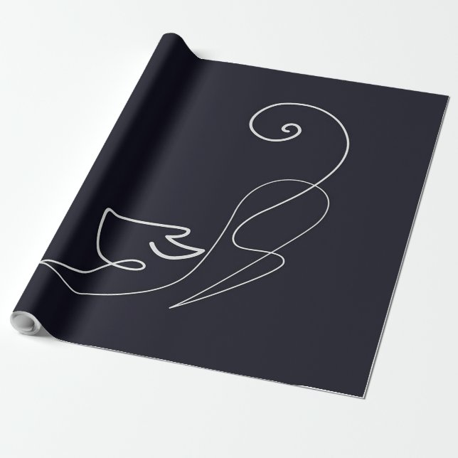 Printable Cat Wrapping Paper | Cat Gift Paper (Unrolled)