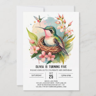Printable Children Bird Birthday Invitation