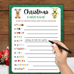 Printable Christmas Game Christmas Emoji Game Holiday Card