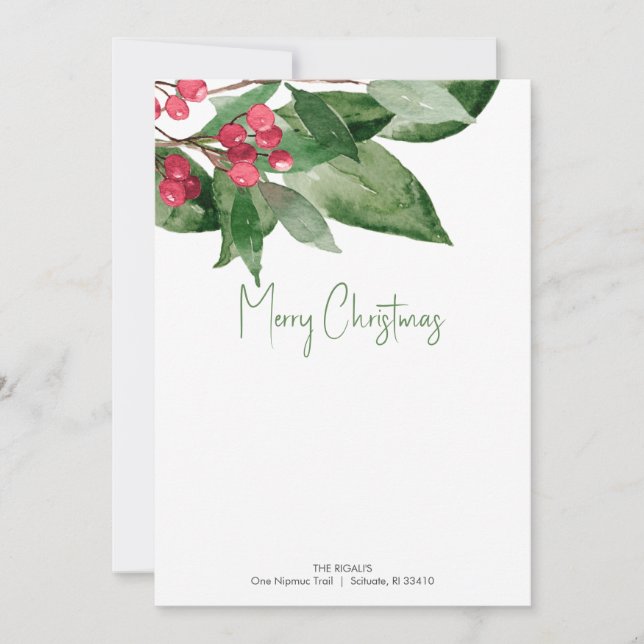 Printable Christmas Stationery Holiday Botanicals (Front)