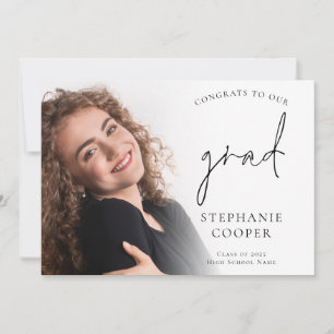 Printable Congrats Grad Script 6 Photo Graduation Announcement