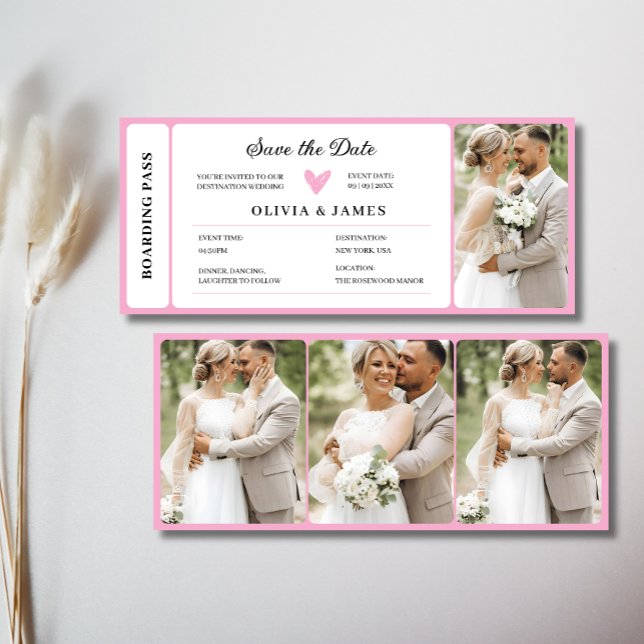 Printable Destination Wedding Boarding Pass  Invitation (Printable Destination Wedding Boarding Pass Invitation)