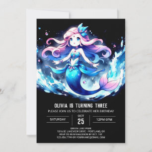 Printable Dreamy Mermaid Birthday Invitation