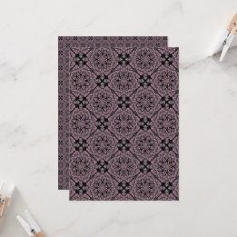 Printable Dusky Rose Fronds Tile Scrapbook Paper Invitation