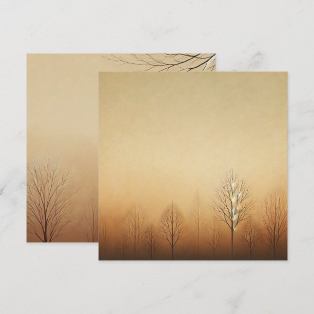 Printable Earthy Brown Autumnal Ombre Scrapbook Invitation (Front/Back)