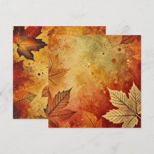 Printable Fall Foliage Distressed Ink Scrapbook Invitation