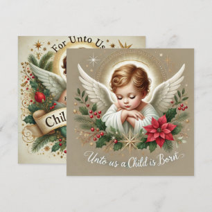 Printable Festive Baby Jesus Bible Verse Scrapbook Invitation