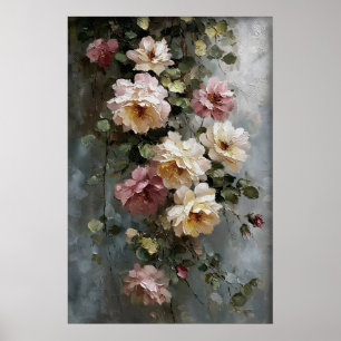 Printable Flowers Wall Art, Antique Spring Meadow Poster