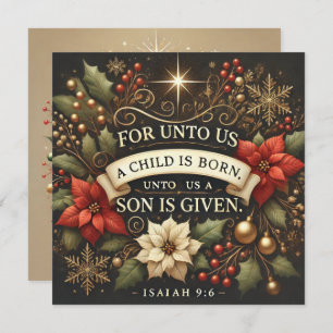 Printable For Unto Us A Child Is Born Scrapbook Invitation