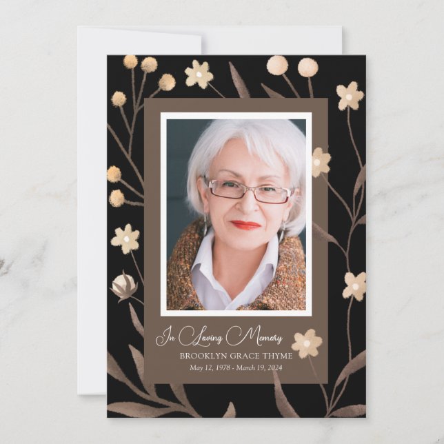 Printable Framed Photo Celebration of Life Program (Front)