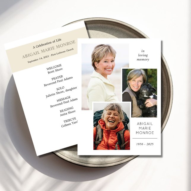 Printable Framed Photo Celebration of Life Program (Creator Uploaded)