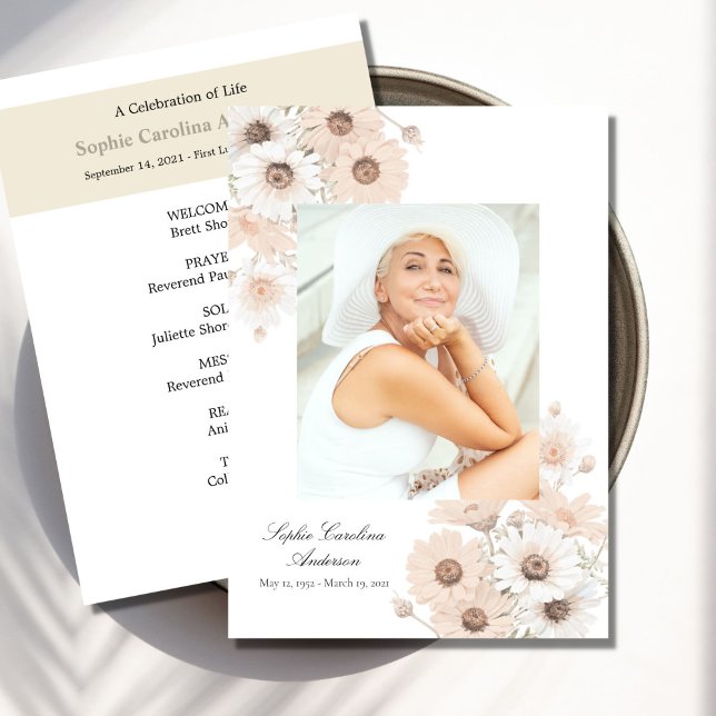 Printable Framed Photo Celebration of Life Program (Creator Uploaded)