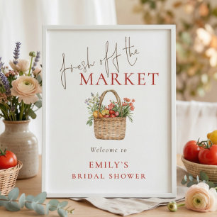 Printable Fresh off Market Welcome Bridal Shower Poster