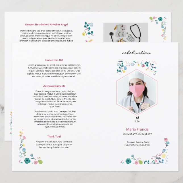 Printable funeral brochure template (Front/Back)