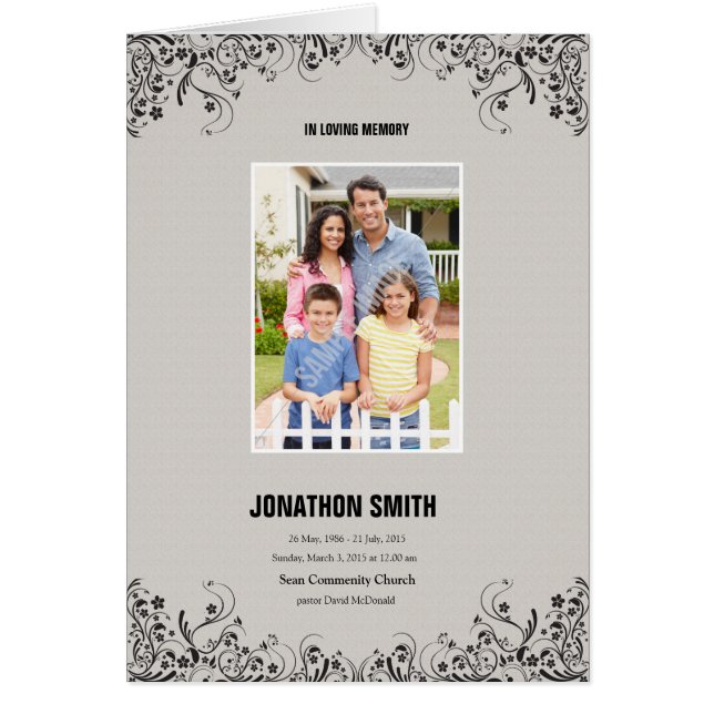 Printable Funeral Program Template (Front)