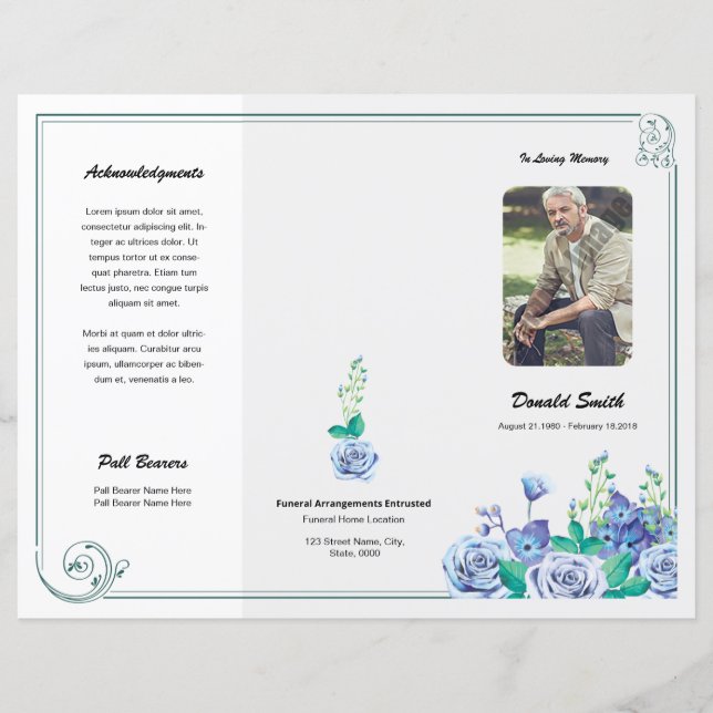 Printable Funeral Program Template (Front)