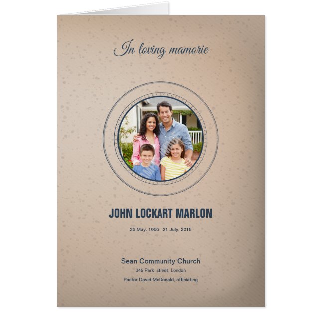 Printable Funeral Program Template (Front)
