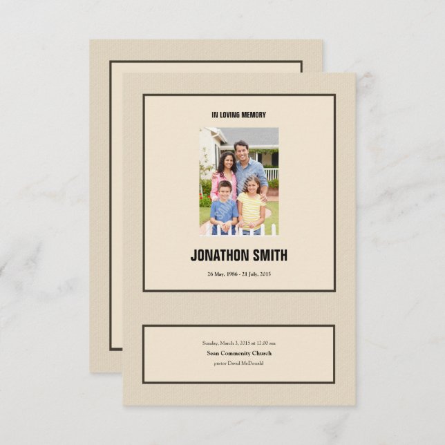 Printable Funeral Program Template (Front/Back)