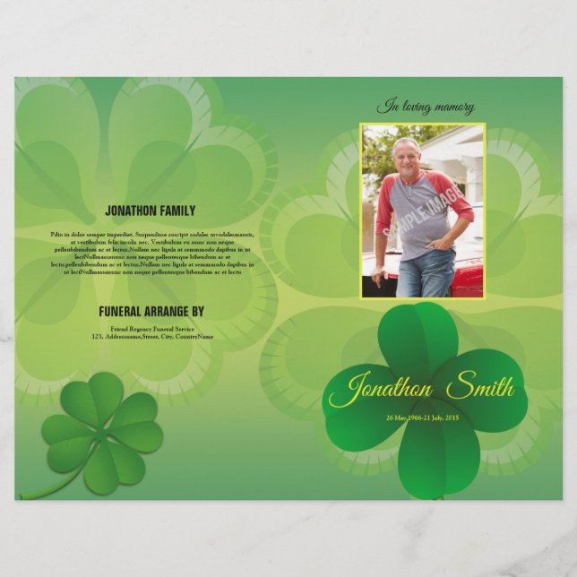 Printable Funeral Template Brochure (Front)
