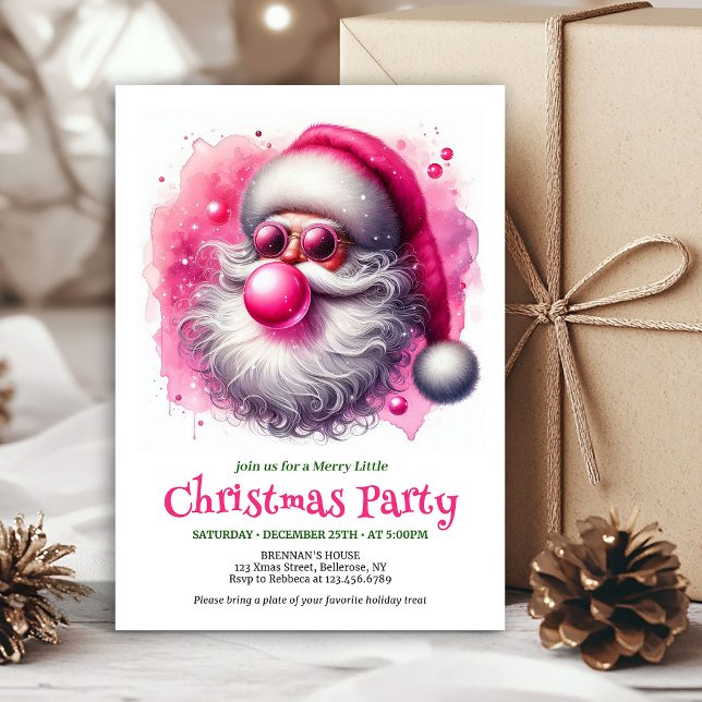 Printable Funny Santa Sunglasses Christmas Invite (Printable Funny Santa Sunglasses Christmas Invitation

)