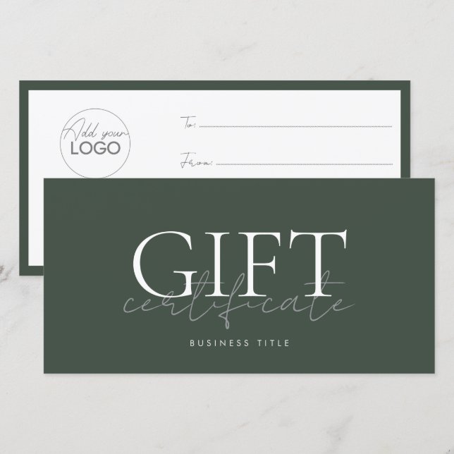 Printable Gift Card Template Easy To Customize (Front/Back)