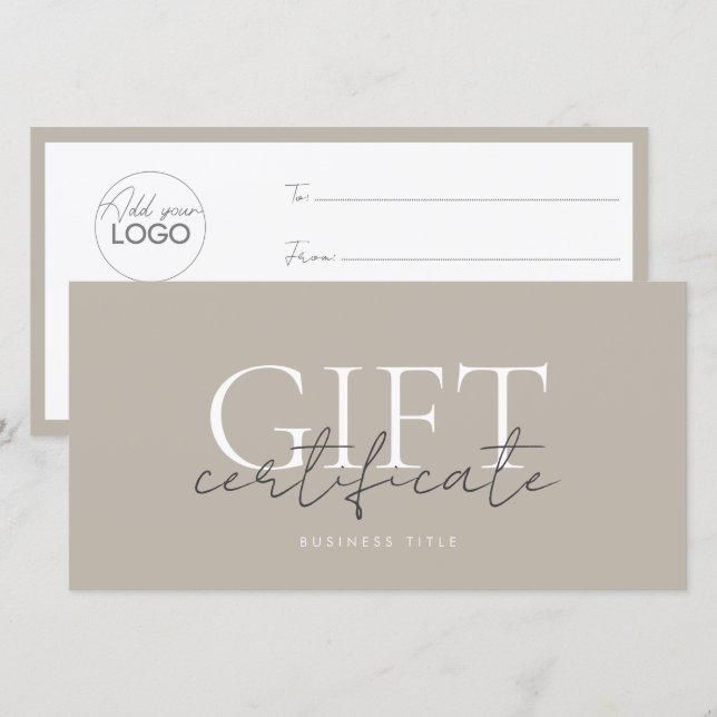 Printable Gift Card Template Easy To Customize (Front/Back)