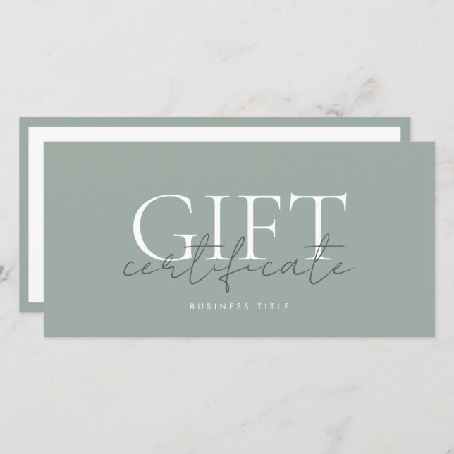 Printable Gift Card Template Easy To Customize (Front/Back)