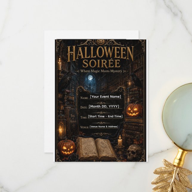 Printable Halloween Event Card (Front/Back In Situ)